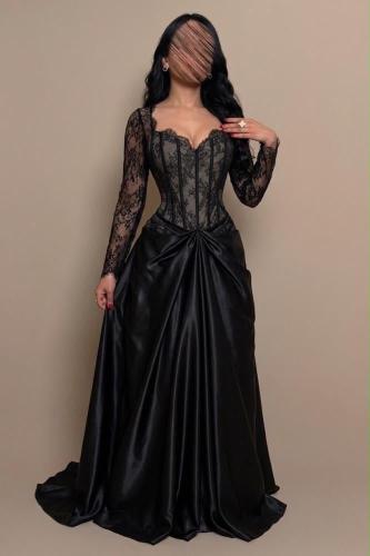فستان سهره اسود ناعم