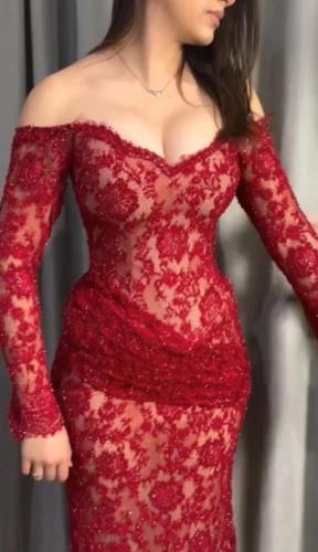 فستان سهره احمر دانتيل