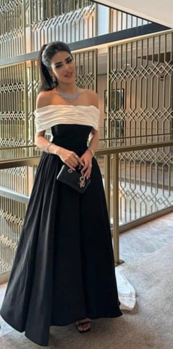 فستان سهره ابيض واسود فخم