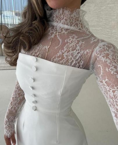 فستان سهره دانتيل ابيض