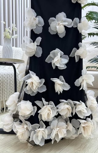 فستان سهره اسود وابيض فخم