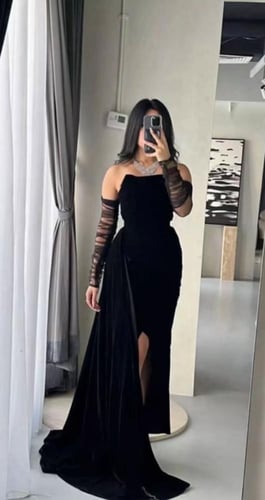 فستان سهره مخمل اسود