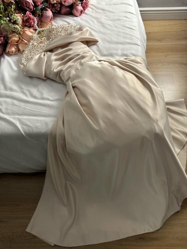 فستان سهره فخم بيج