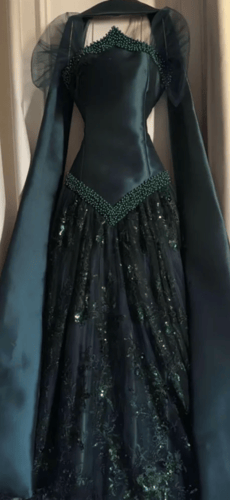 فستان سهره فخم ثريا كحلي & عنابي & اخصر