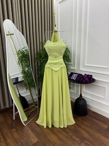 فستان سهره فخم تفاحي