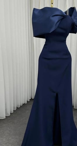 فستان ريما كحلي ناعم طويل