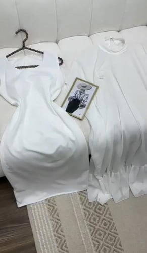 فستان شيفون ابيض