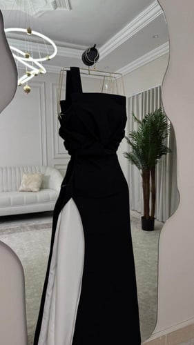 فستان سويره اسود وابيض