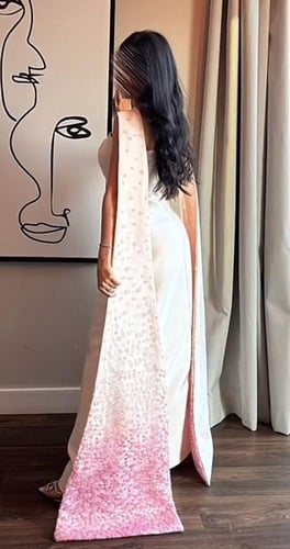 فستان سهره وردي بتفاصيل راقيه