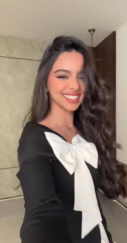 فستان سوسن سهره ابيض واسود