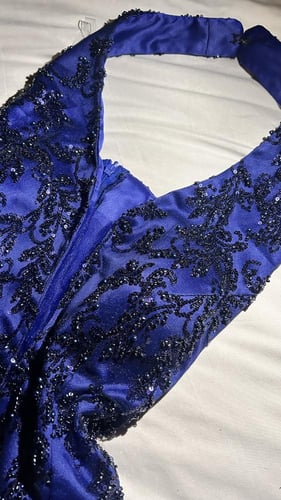 فستان سهره ازرق خرز