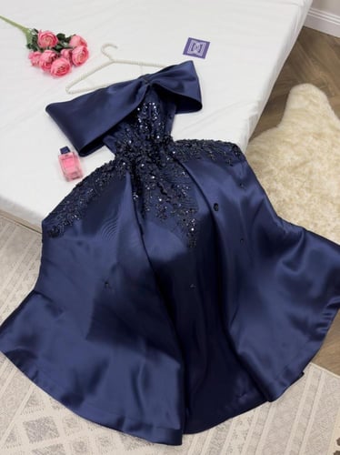 فستان سهره فخم كحلي