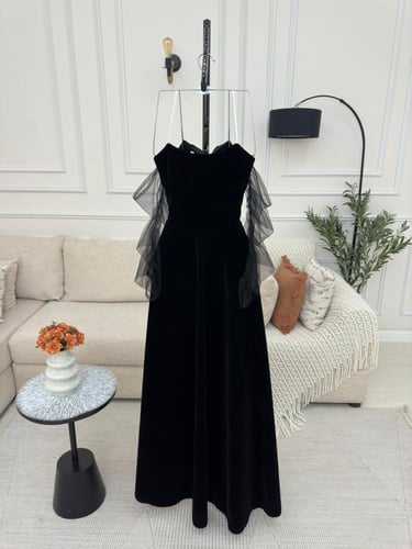 فستان سهره مخمل اسود