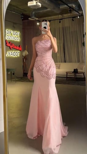 فستان نغم سهره فخم. وردي