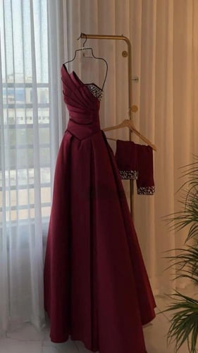 فستان سهره فخم عودي & اسود