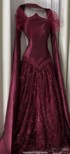 فستان سهره فخم ثريا كحلي & عنابي & اخصر