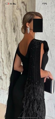 فستان اسود تفته انيق