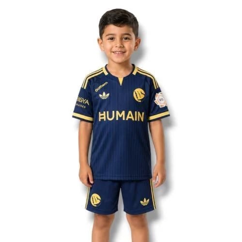 طقم النصر للأطفال 2026-2027 – كحلي مع شورت