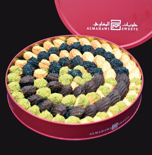 علبة بتيفور كف الدب معدن دائري