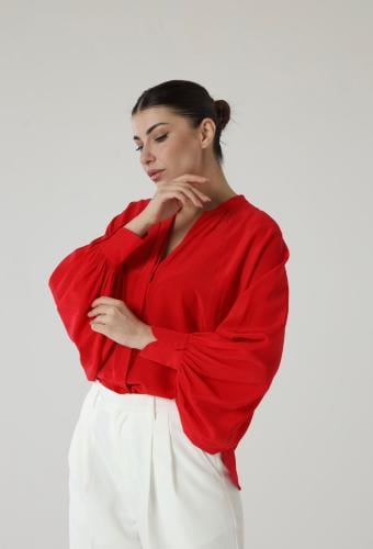 بلوزة Wide sleeve حرير