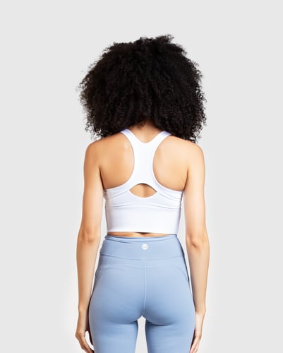 Longline Sports Bra - White