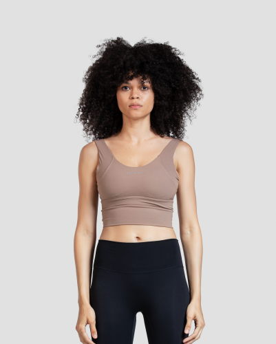 Wide-Strap Top - Brown