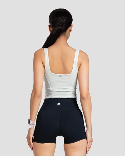 Stretch-Fit Cropped Tank Top - White