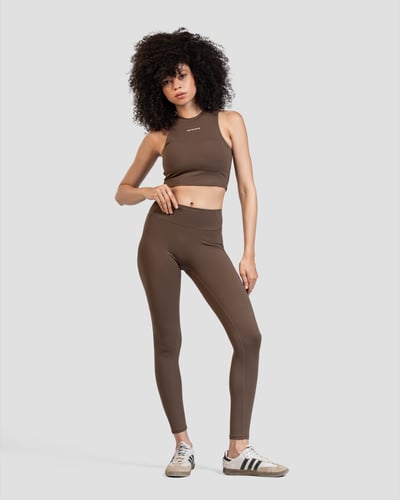 sleeveless activewear set - Brown