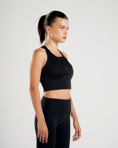 Longline Sports Bra - Black