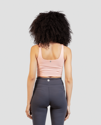Stretch-Fit Cropped Tank Top - Pink