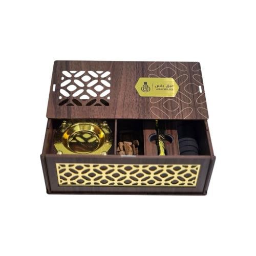 صندوق هدية أنيق - يحتوي على عود كلمنتان فاخر، مبخر...