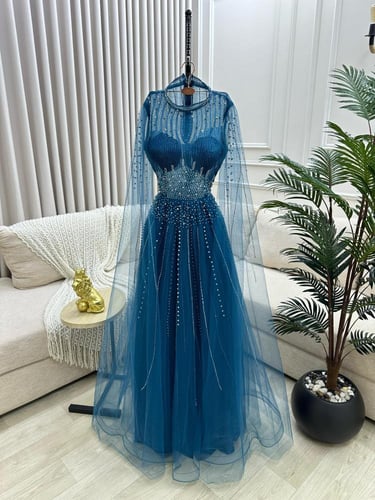 فستان سهره لون انيق راقي خامه شيفون جورجيت عل تل +...