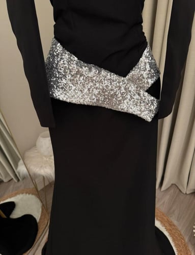 فستان سهره راقي لون انيق قماش كريب استرتش