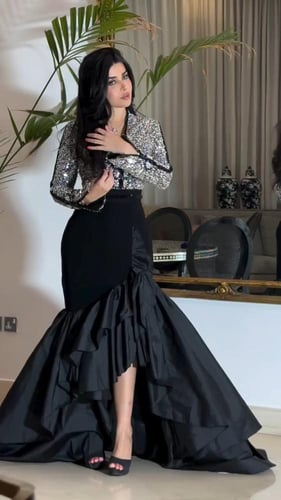 فستان سهره لون انيق خامه كريب استرتش