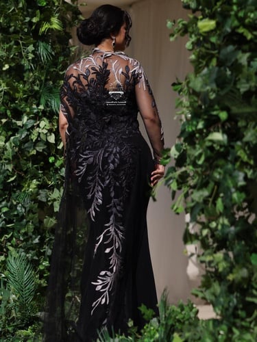 فستان سهره راقي لون انيق خامه كريب استرتش عل شيفون...