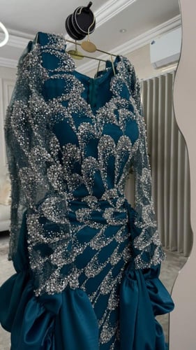 فستان شتوي سهره راقي لون انيق قماش تل خرز عل بطانه...