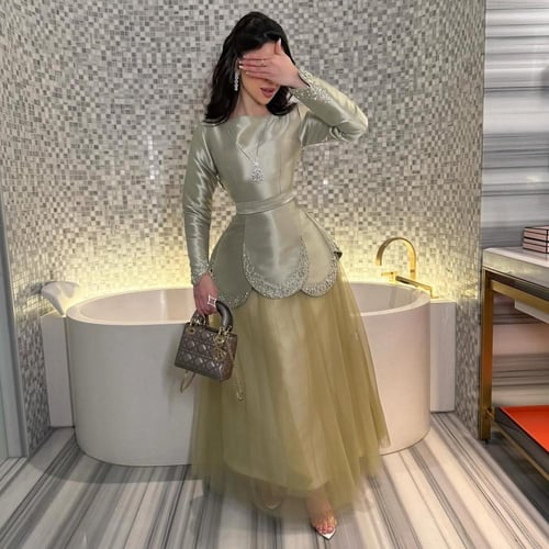 فستان سهره راقي خامه ميكادو عل تل مطرز فصوص