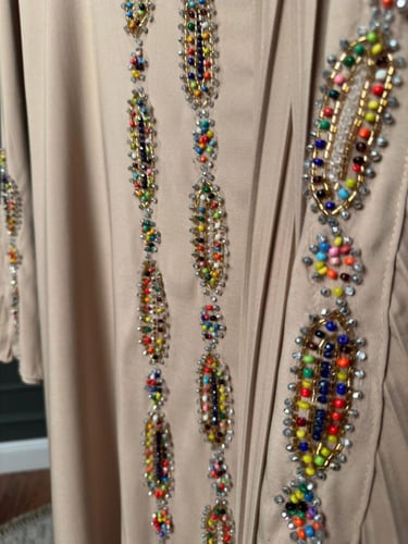 فستان سهره خامه كريب استرتش +تطريز يدوي راقي