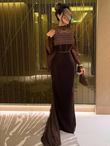 فستان شتوي سهره راقي لون انيق خامه مخمل