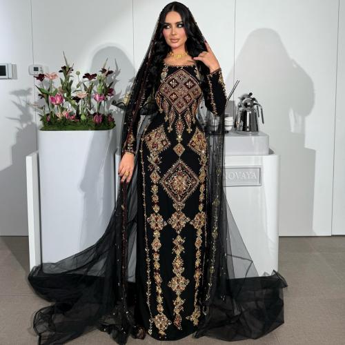 جلابيه سهره راقيه طويله ساتره لون اسود انيق خامه ك...