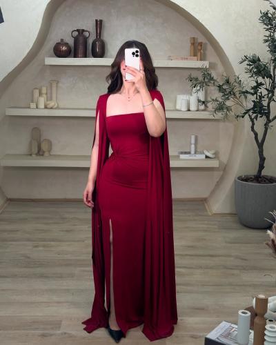 فستان سهره انيق خامه ناعم ماسك عل الجسم شبيه لبانه