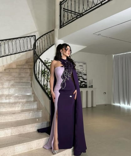 فستان سهره لون انيق راقي خامه كريب استرتش