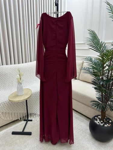 فستان العيد سهره انيق خامه كريب استرتش عل تطريز يد...