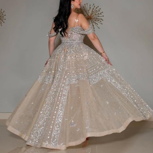 فستان سهره راقي لون انيق مخمل عل دانتيل