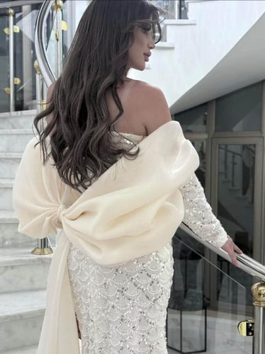 فستان سهره لون ابيض راقي