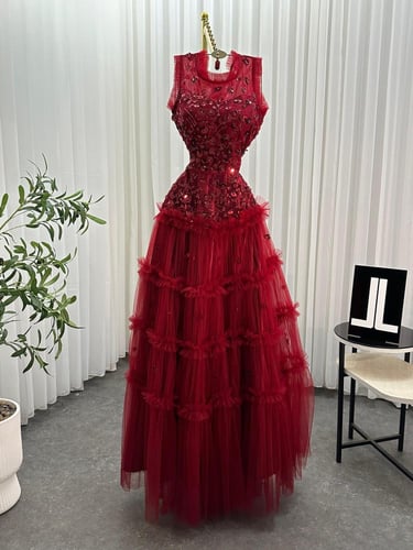 فستان سهره لون راقي خامه تل خرز +شيفون +