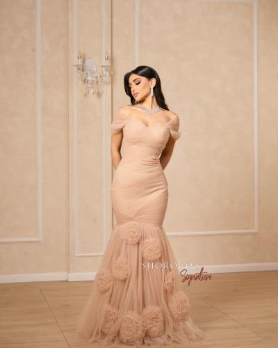 فستان سهره لون انيق راقي خامه شيفون جورجيت