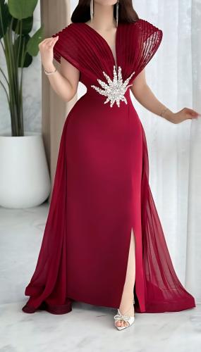 فستان سهره لون انيق خامه كريب استرتش