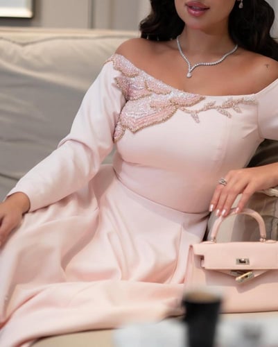 فستان سهره لون راقي خامه كريب استرتش