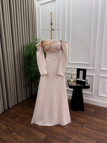 فستان سهره لون راقي خامه كريب استرتش